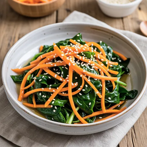 Carrot and Spinach Sesame Salad