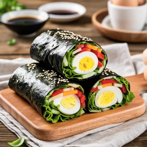 Egg Vegetable Roll with Seaweed