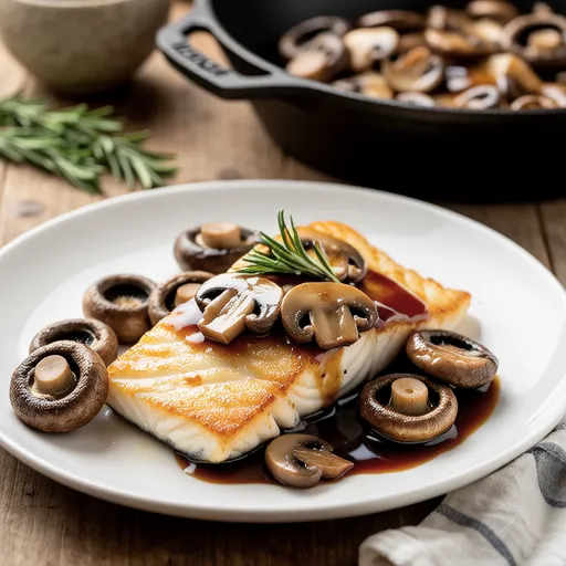Sautéed Pacific Saury with Balsamic Mushroom Sauce