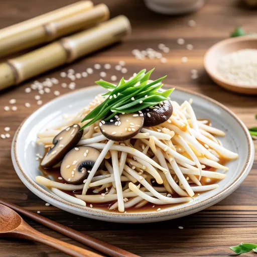 Bean Sprout and Enoki Mushroom Sesame Ponzu Salad