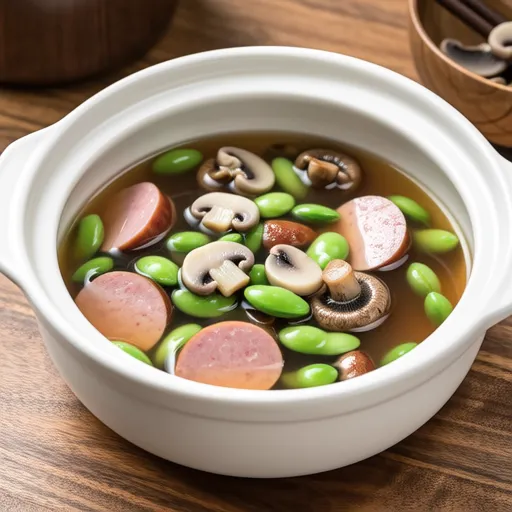 Green Beans and Sausage Consommé Soup