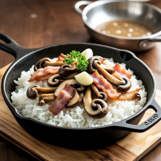 Shimeji and Bacon Garlic Rice