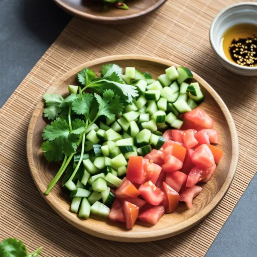 Ethnic Salad with Mitsuba and Cilantro