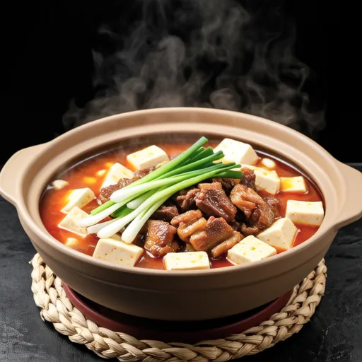 Spicy Miso Hot Pot with Pork Offal and Tofu