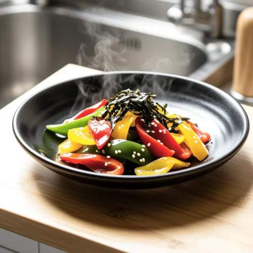 Stir-fried Bell Peppers with Salted Kombu
