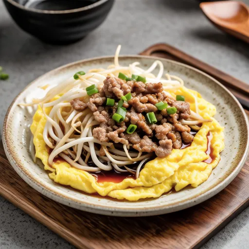 Bean Sprouts and Minced Pork Egg Stir-fry