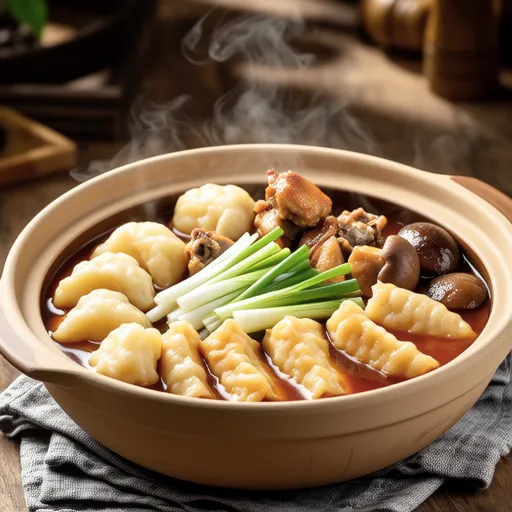 Fried Mochi and Chicken Mizore Hot Pot