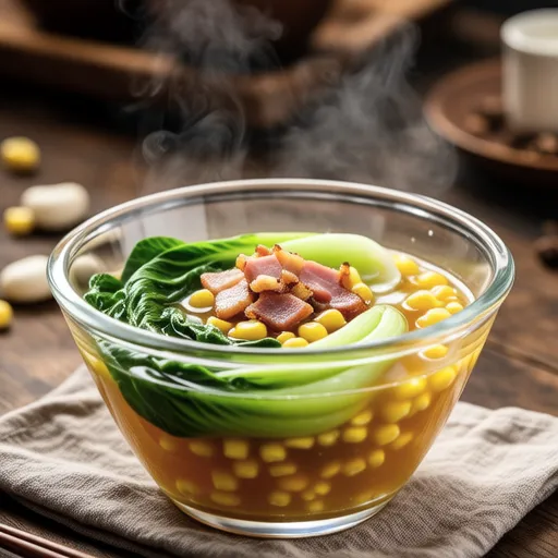 Lettuce and Bacon Consomme Soup