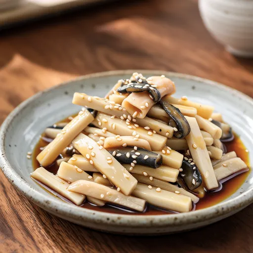 Stir-fried Bamboo Shoots and Mackerel with Ponzu
