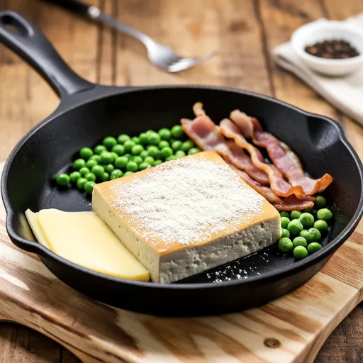 Tofu Steak with Stir-fried Pea Shoots