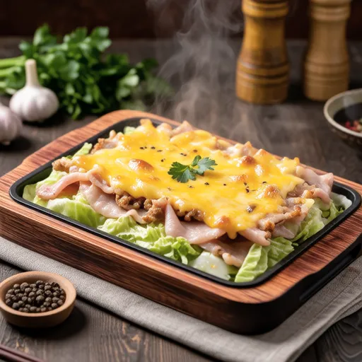 Pork and Cabbage Cheese Bake
