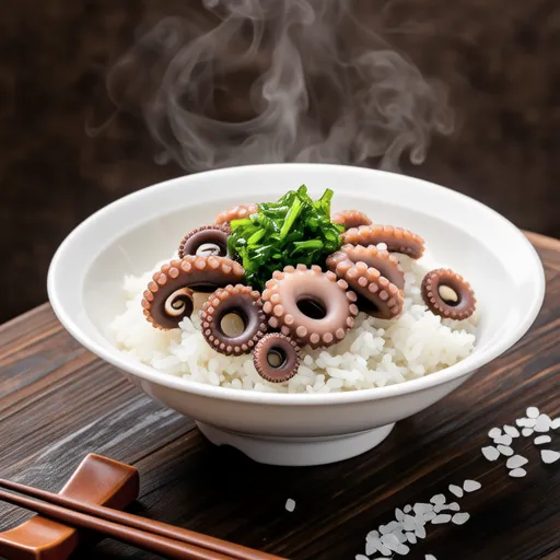 Cress and Octopus Mixed Rice