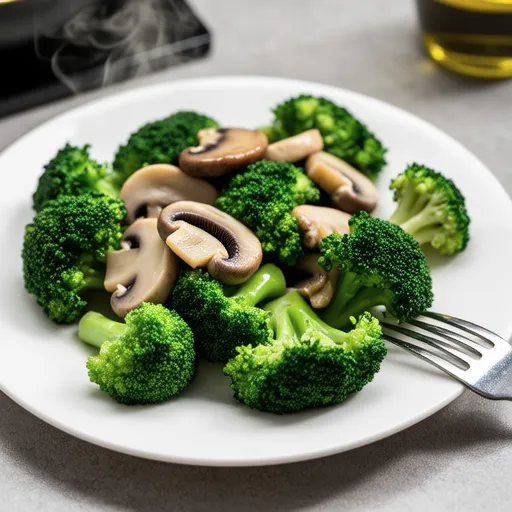 Simple Stir-fried Broccoli and Mushrooms