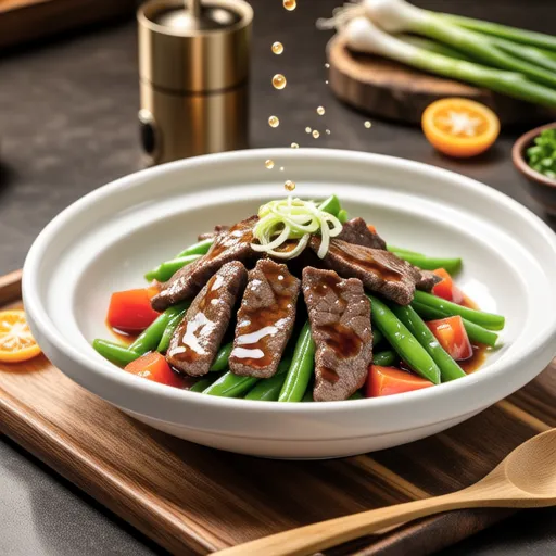 Beef and Pea Shoot Salad with Tomato Dressing