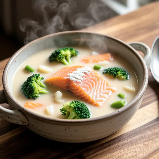 Salmon and Broccoli Milk Soup