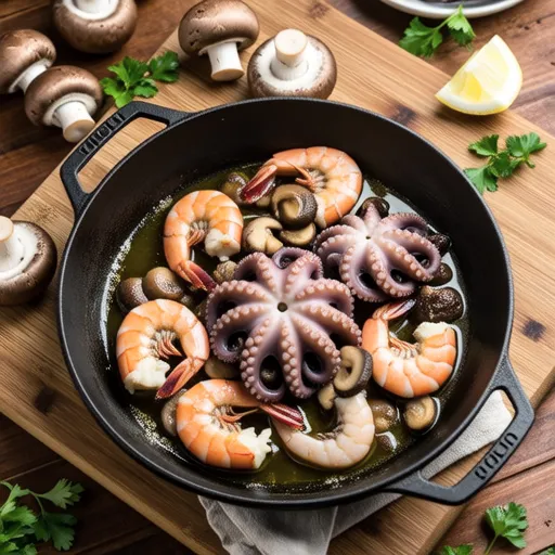 Seafood and Mushroom Ajillo