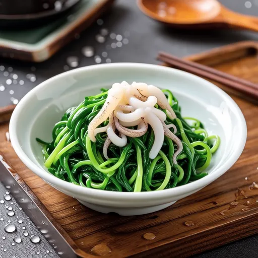 Nanohana and Firefly Squid with Vinegar Miso Dressing