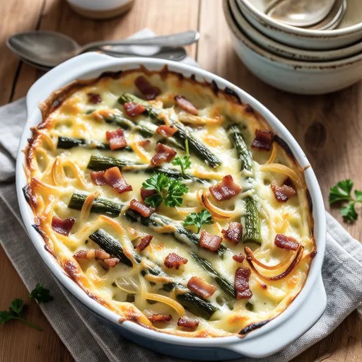 Bacon and Bamboo Shoot Gratin