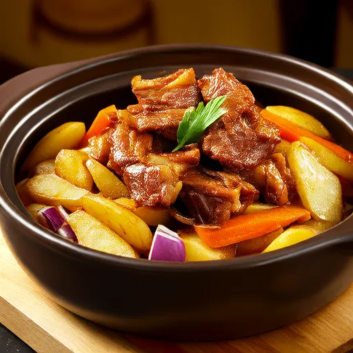 Жареная свинина с овощами