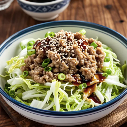 Cabbage and Hanpen with Sesame Dressing