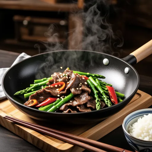 Stir-fried Asparagus with Beef and Bell Peppers