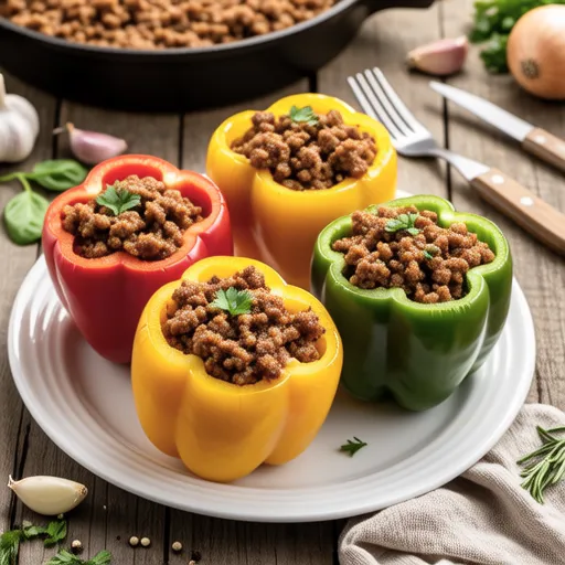 Stuffed Bell Peppers with Ground Meat