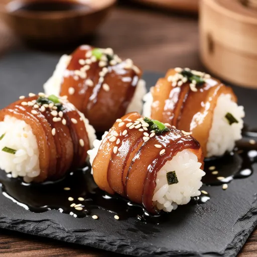 Bite-sized Meat-wrapped Rice Balls