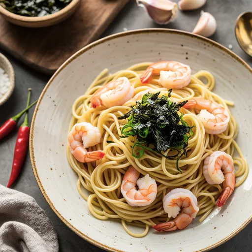 Shrimp and Salted Kombu Oil Pasta