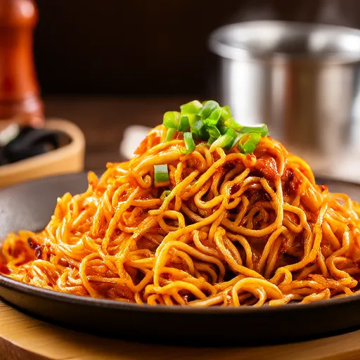 Fideos salteados con huevo y ajo