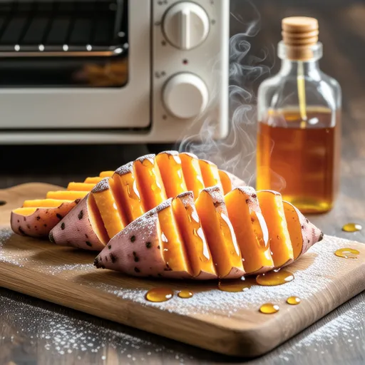 Accordion Honey Sweet Potatoes in Air Fryer
