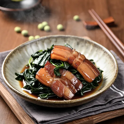 梅干しと水菜の豚肉炒め