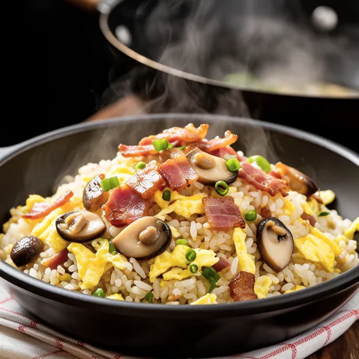Bacon and King Oyster Mushroom Butter Soy Sauce Fried Rice