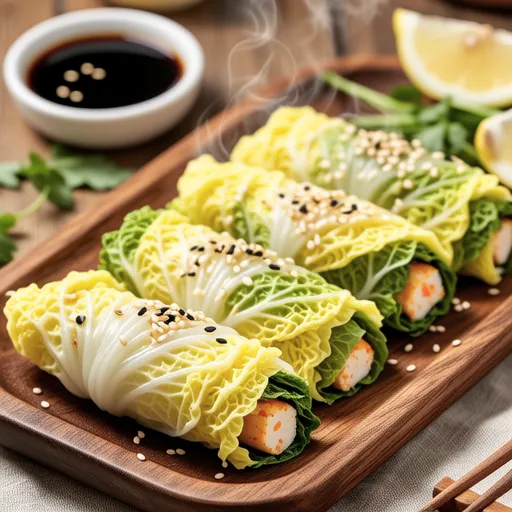 Cabbage Tofu Tuna Rolls