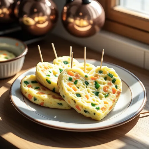 Heart-shaped Crab Stick Pancakes