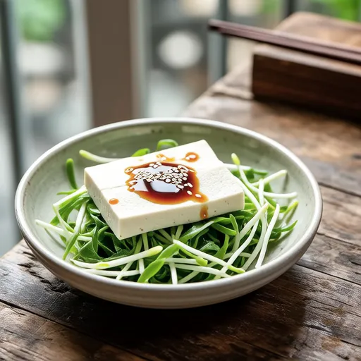 Soft Tofu with Baby Sprouts