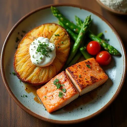 Salmon and Hasselback Potatoes