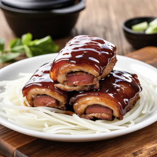 Spicy Teriyaki Pork Wrapped Daikon