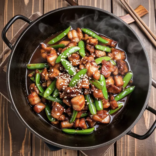 Spicy Miso Stir-fry with Pea Shoots and Pork