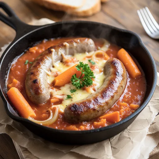 Tomato Stew with Carrots and Sausages