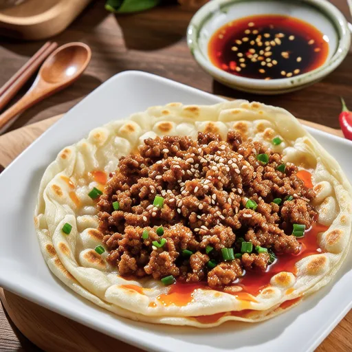 Ground Meat and Garlic Chive Korean Pancake