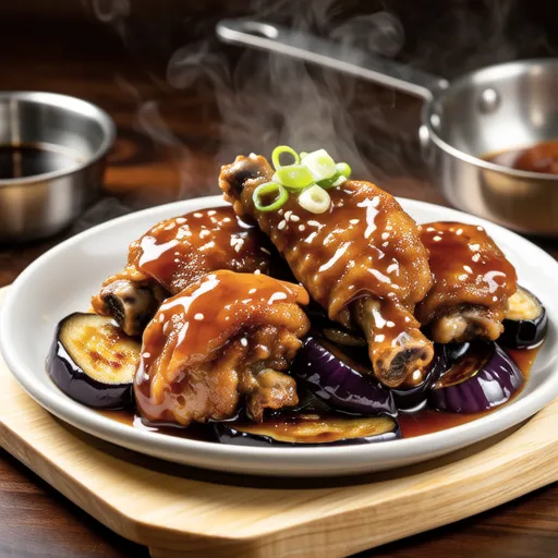 Spicy Teriyaki Chicken and Eggplant