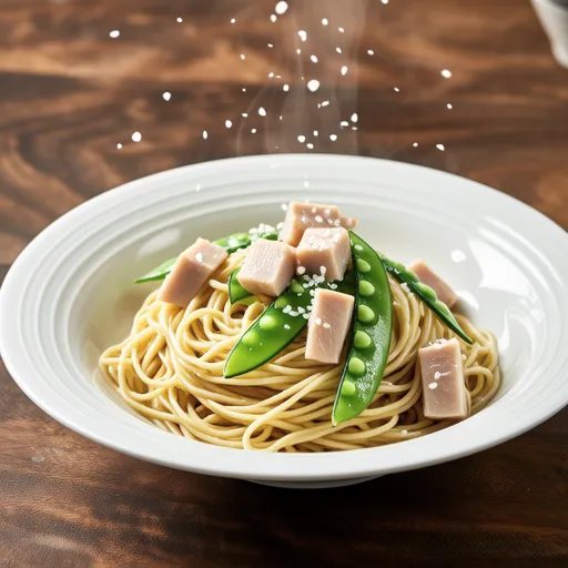 Japanese-style Pasta with Pea Shoots and Cod Roe