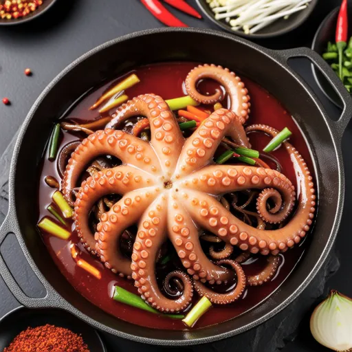 Spicy Stir-fried Octopus with Smoky Flavor