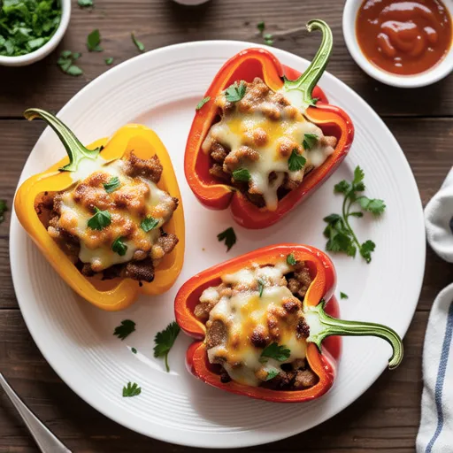Cheese-Stuffed Bell Peppers with Pork