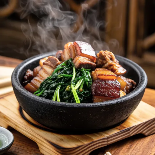 Stir-fried Wakame and Pork Belly with Kimchi