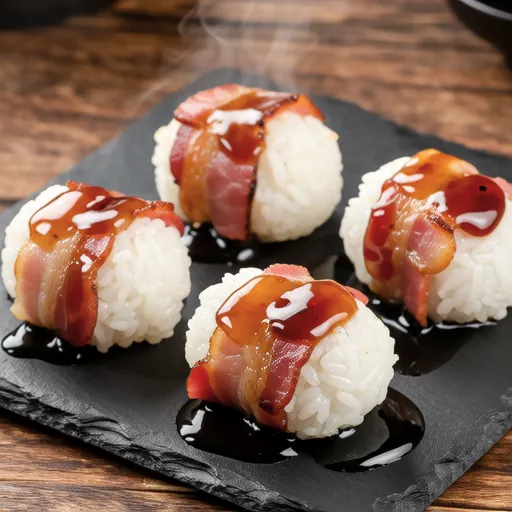 Bacon Soy Sauce Rice Balls