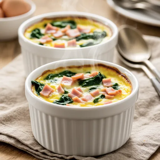 Egg and Spinach Cocotte Steamed
