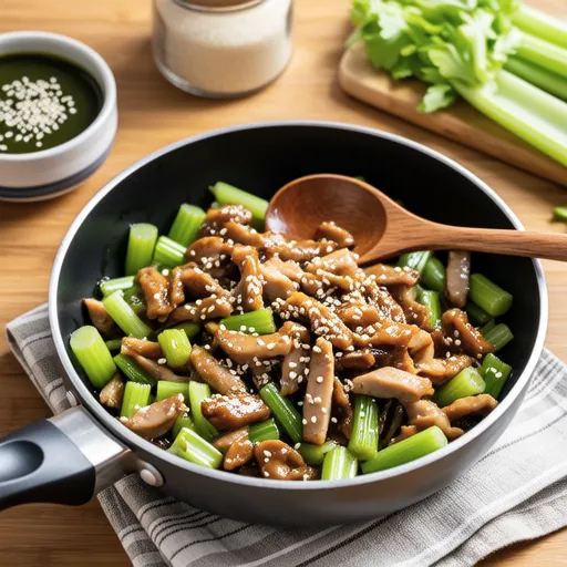 Celery Stir-fry with Sesame Miso