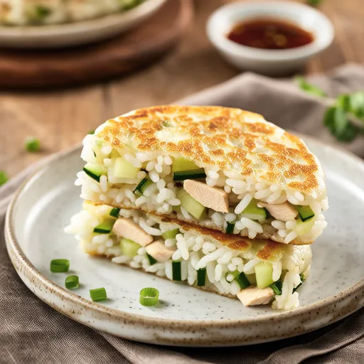 Chicken Breast Vegetable Rice Pancake