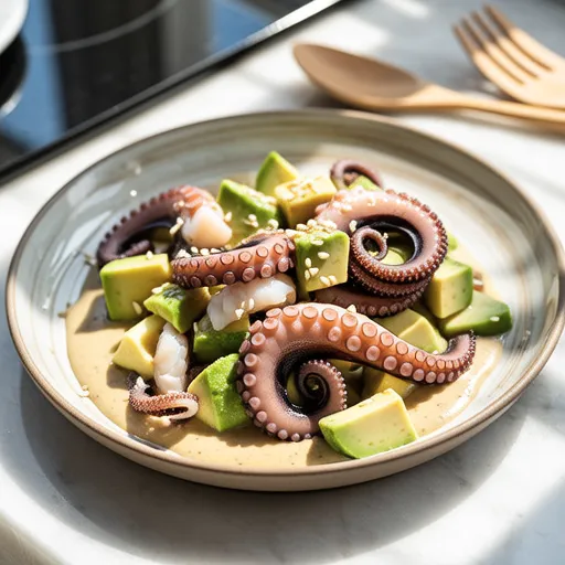 Octopus and Avocado with Okara Seasoning